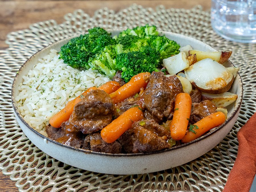 Pot Roast and Vegetables with Seasoned Rice